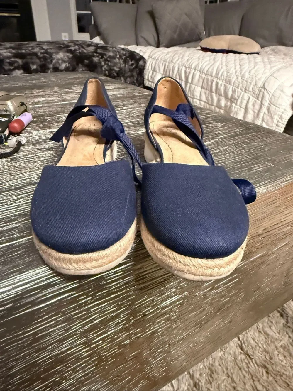 Life Stride Sift System Navy Ankle Tie Espadrille sz 9.5 EUC